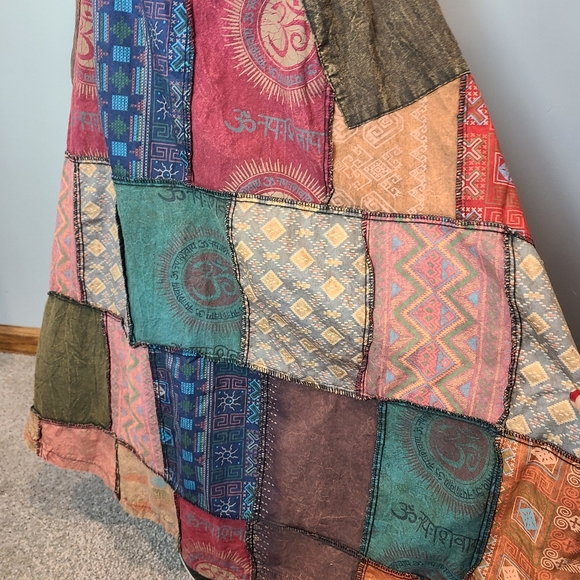 Handmade Y2K Hippie Boho Patchwork Maxi Dress Size Small Gypsy - Picture 8 of 11